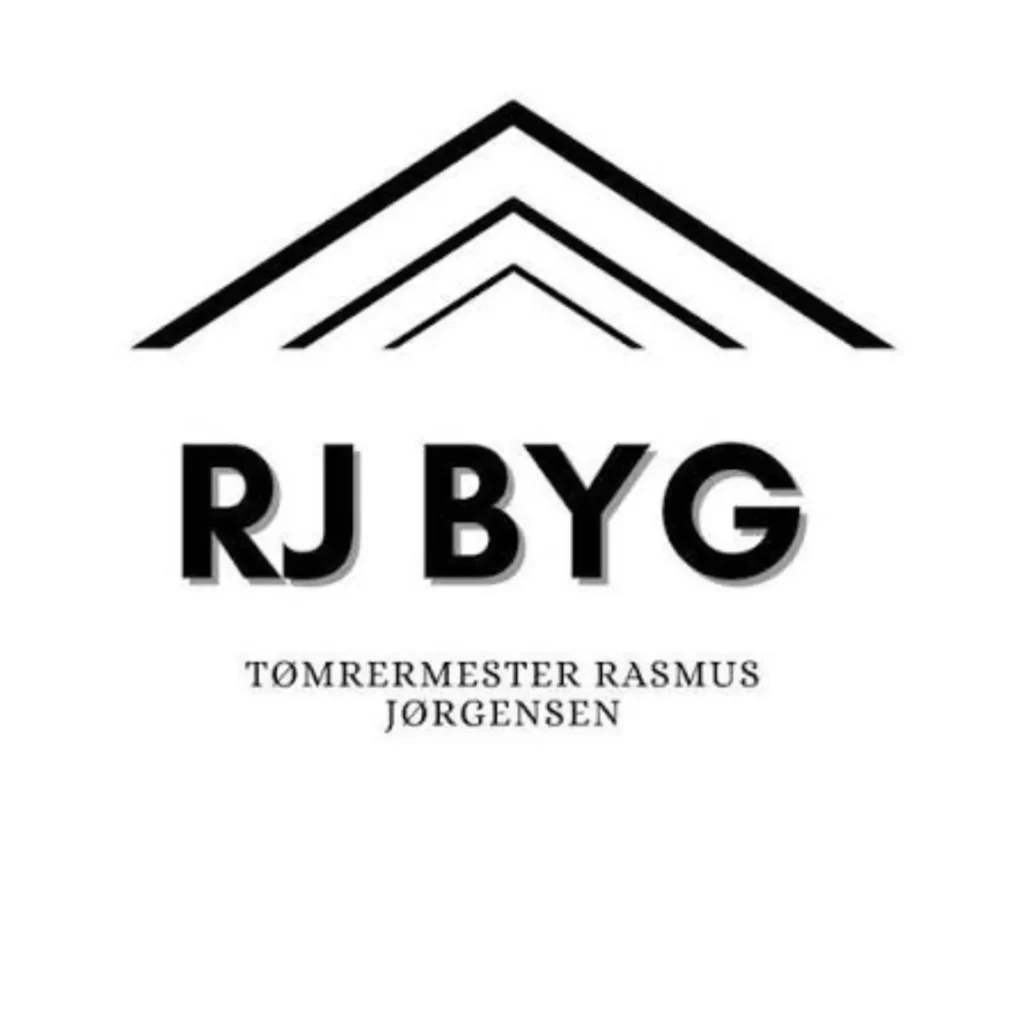 RJ BYG logo med tag og navn på tømrerfirmaet.