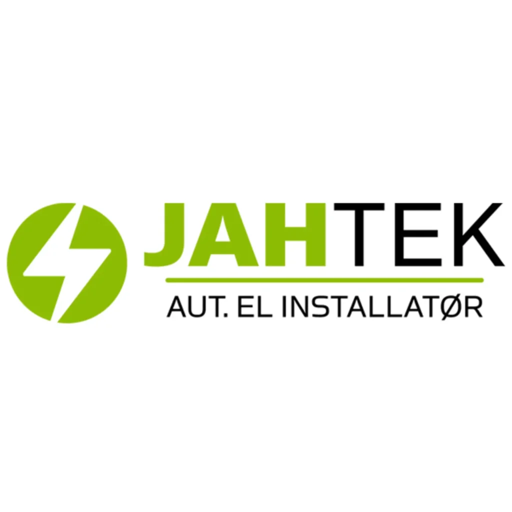 JAH TEK logo med lynsymbol og grøn farve, el-installationstjenester.