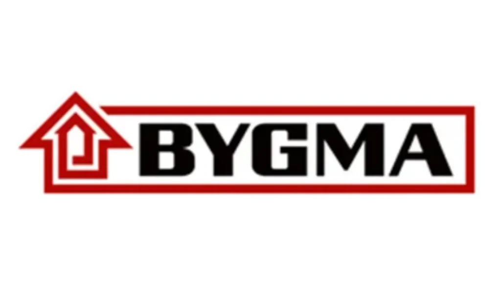 BYGMA logo med husikon, byggeri og totalentreprise fokus.