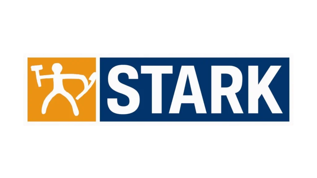 Stark Totalentreprise logo med en figur, der arbejder med værktøj.
